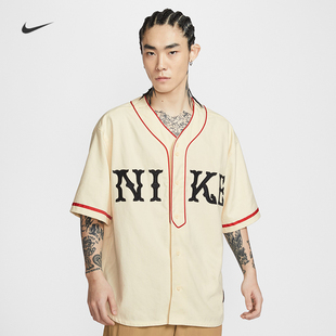 耐克 开襟上衣IF2230 010 113 NIKE男子运动宽松休闲复古篮球短袖