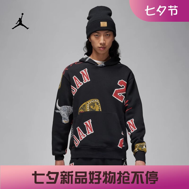 耐克男子休闲印花加绒连帽卫衣