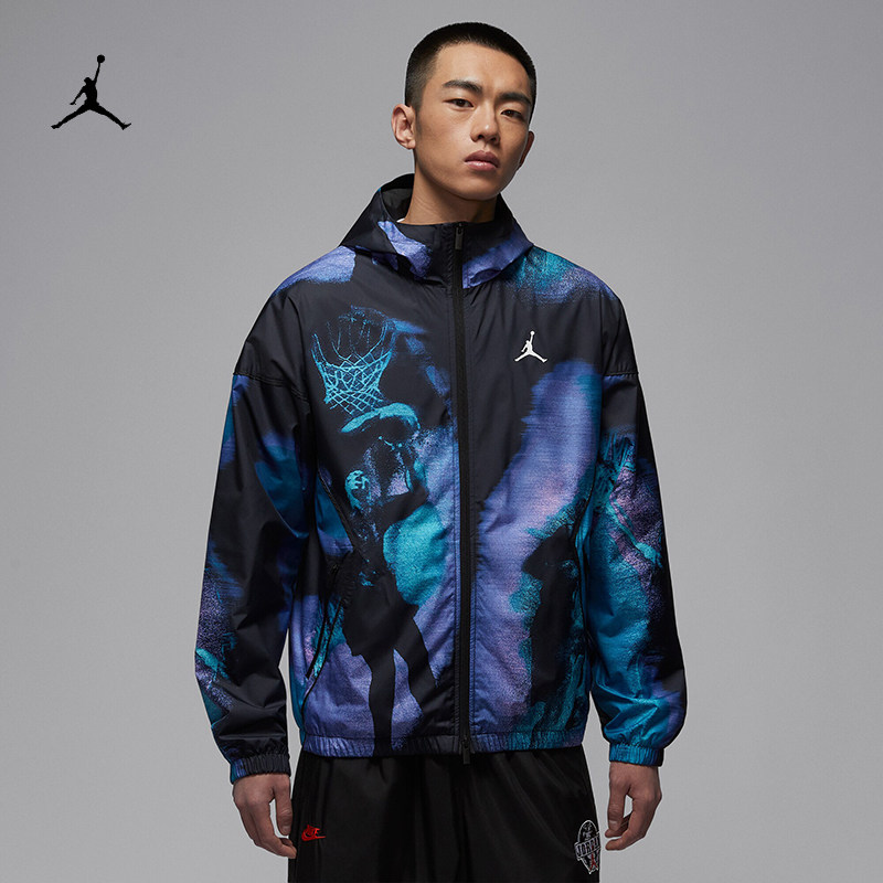 耐克/NIKE JORDAN男子运动宽松休闲印花篮球夹克外套IF1854-010