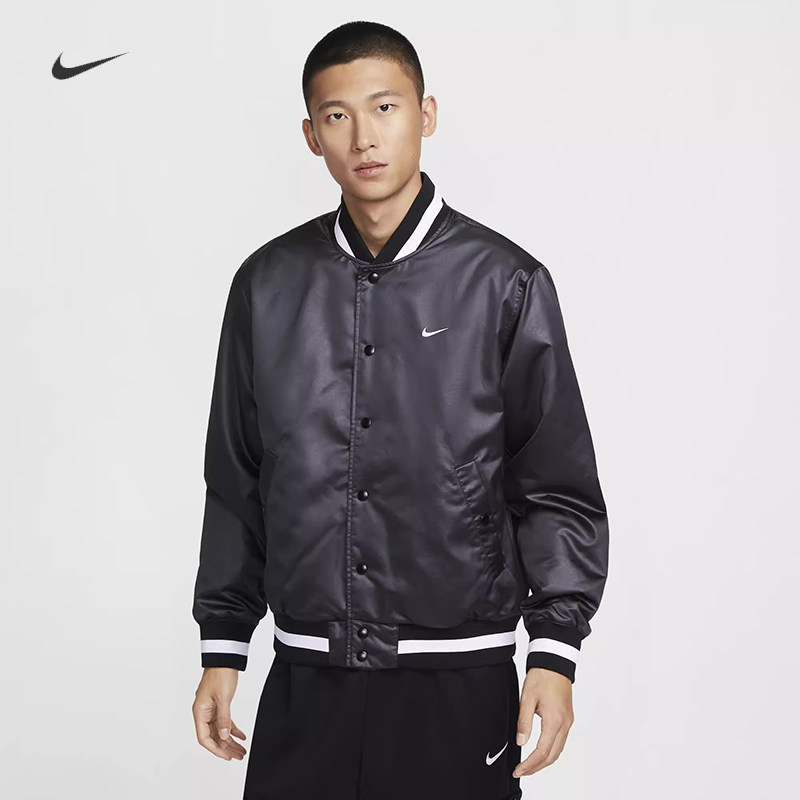 耐克男子休闲保暖薄棉棒球服外套
