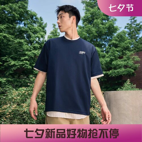 阿迪达斯男子休闲印花短袖T恤