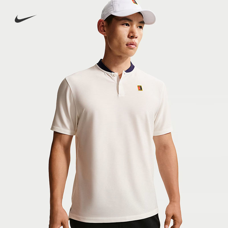 耐克/NIKE男子运动休闲速干新款开衩网球短袖T恤IW1208-133-424