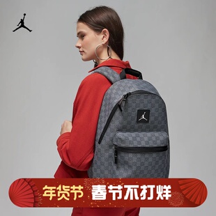 耐克/NIKE JORDAN老花帆布印花大号棋格包通勤双肩背包FJ6784-010