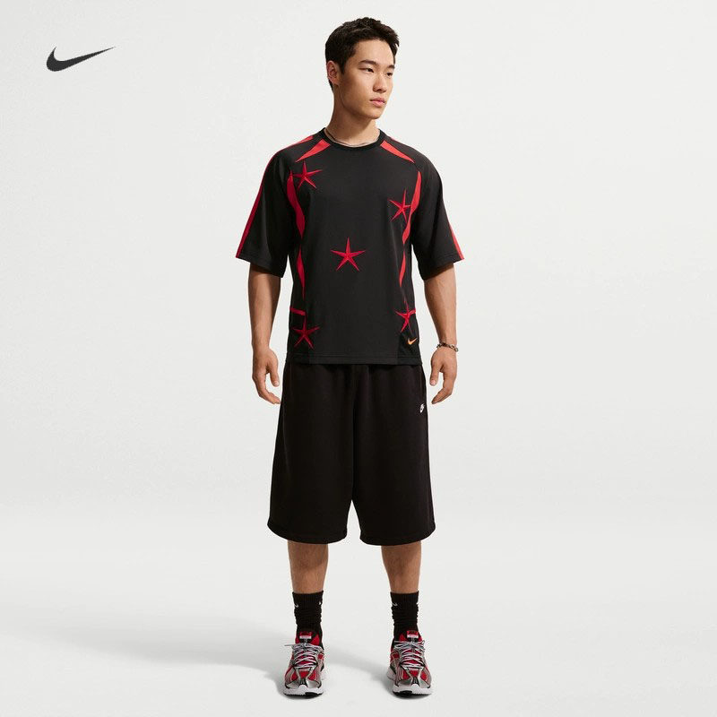 耐克/NIKE男子运动宽松休闲足球风美式复古短袖T恤IO1676-010-319
