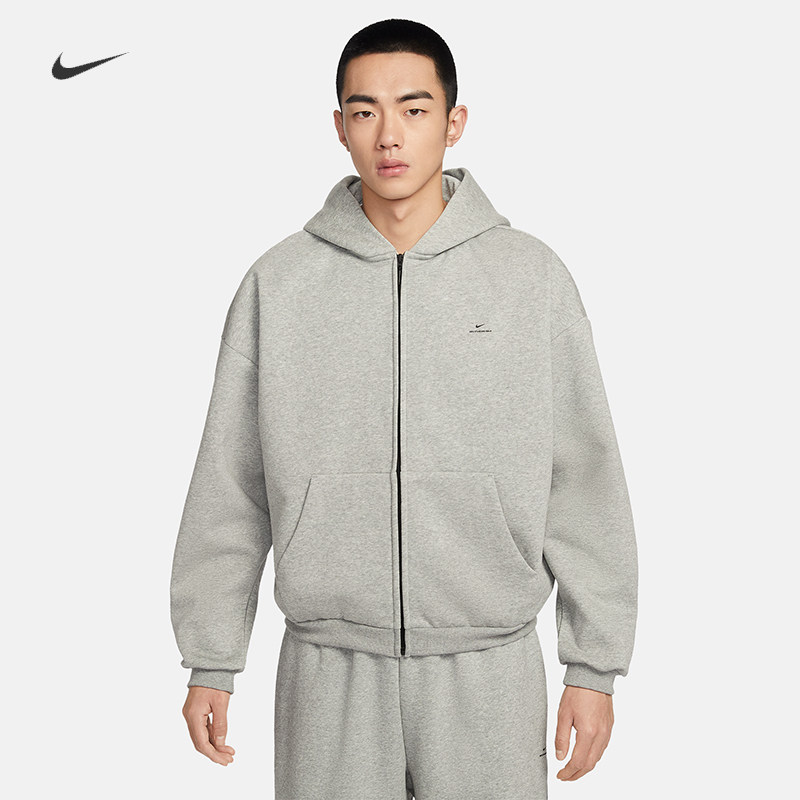 耐克/NIKE男子运动宽松休闲加绒连帽篮球夹克外套IO3690-010-237