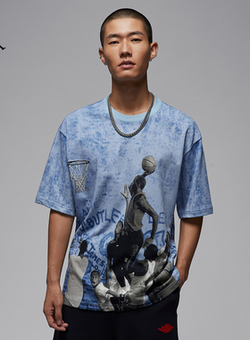耐克/NIKE JORDAN男子运动宽松休闲印花短袖T恤HJ2363-133-427