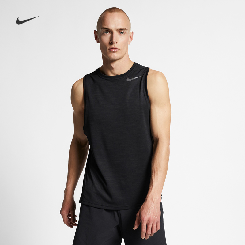 耐克男子跑步透气无袖速干背心