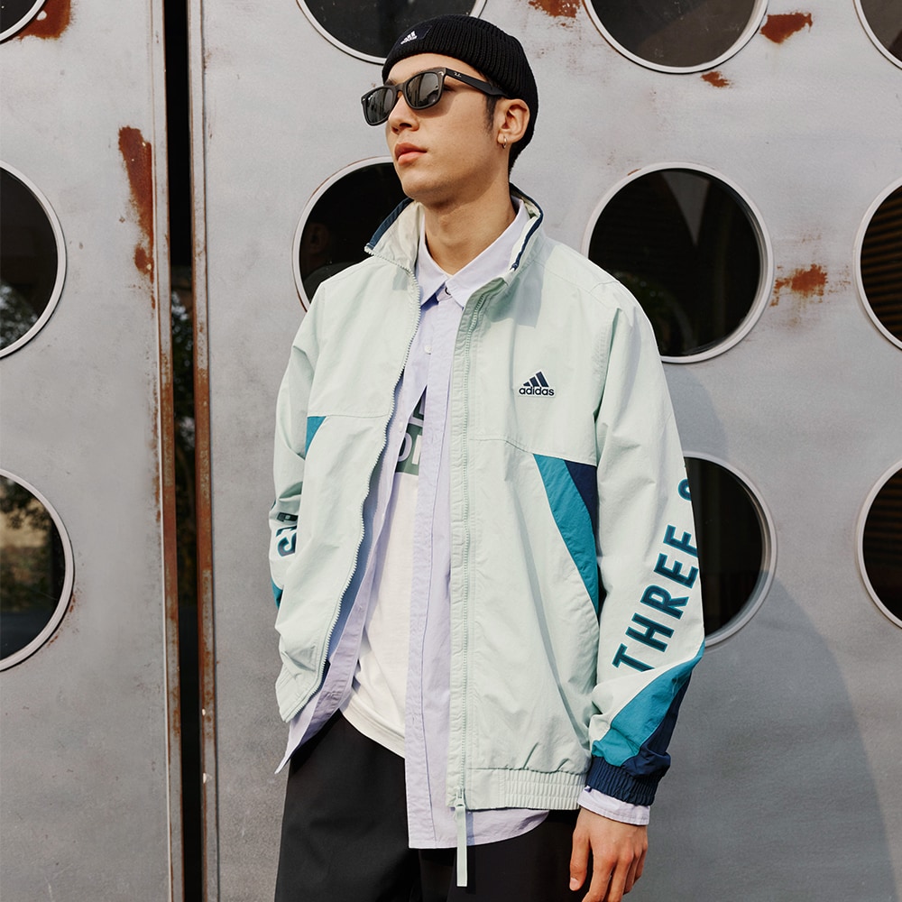 阿迪达斯男子宽松衬里防风夹克