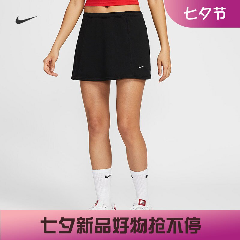 耐克女子中腰法式毛圈运动裙裤裙