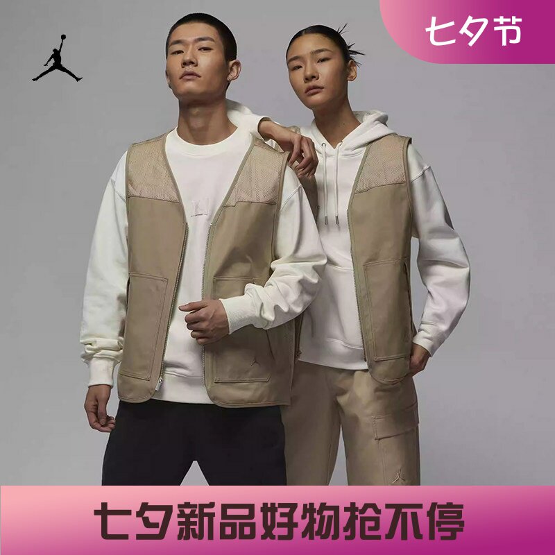 耐克男子拼接刺绣口袋马甲背心