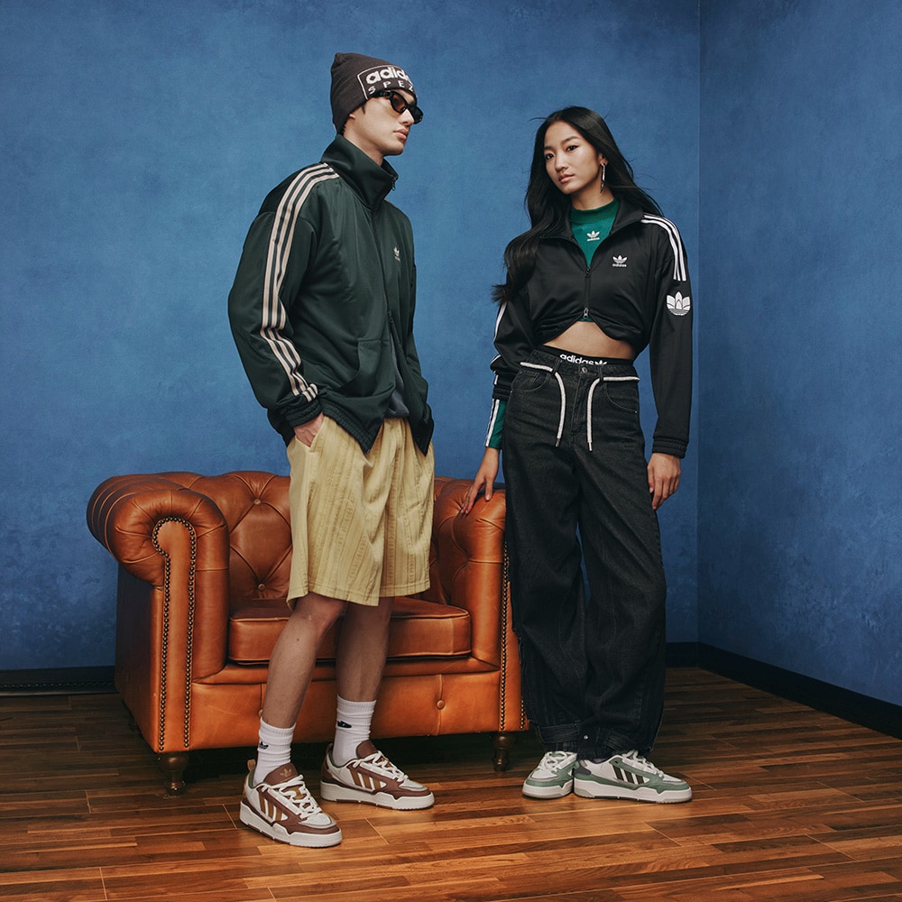 阿迪达斯男子休闲复古立领外套