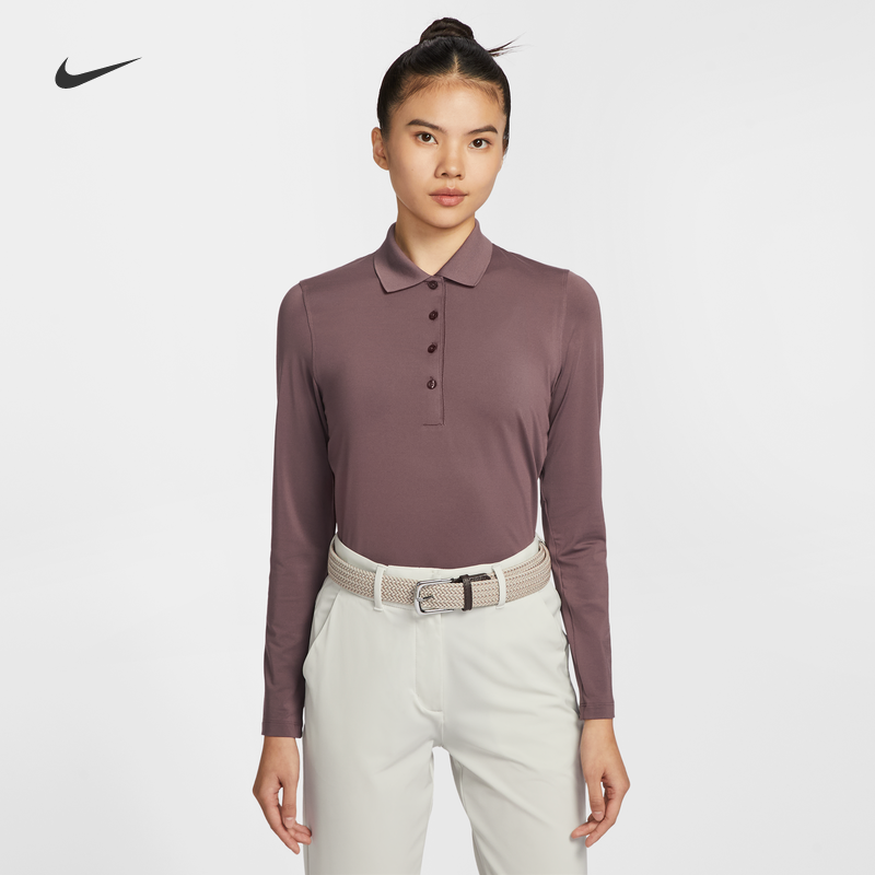 耐克/NIKE女子运动休闲速干防晒高尔夫翻领长袖T恤IH0504-100-502