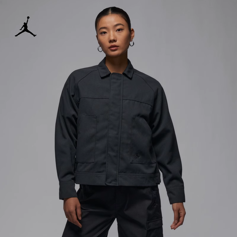 耐克女子运动休闲翻领工装外套