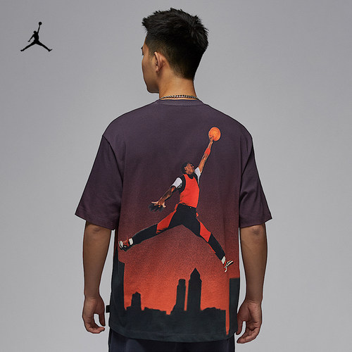 耐克/NIKE JORDAN男子运动宽松休闲印花渐变短袖T恤HJ2317-045