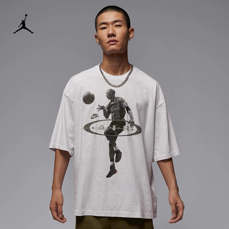 耐克/NIKE JORDAN男子运动宽松休闲印花短袖T恤IF1805-010-051