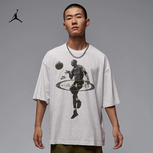 耐克/NIKE JORDAN男子运动宽松休闲印花短袖T恤IF1805-010-051