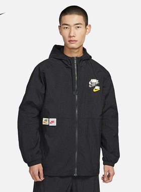 耐克/NIKE男子运动休闲四勾连帽防风夹克外套HF6170 DV3313-010