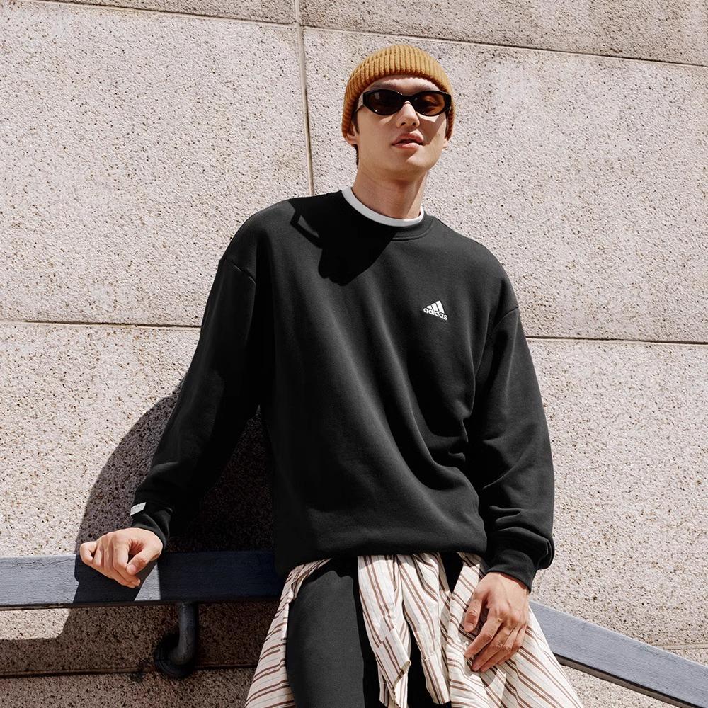 阿迪达斯男子运动休闲圆领套头衫