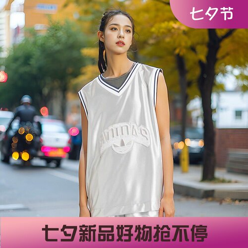 阿迪达斯运动宽松排扣篮球背心