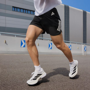 阿迪达斯男子训练速干轻盈透气马拉松跑步运动短裤JZ7709 JZ7706