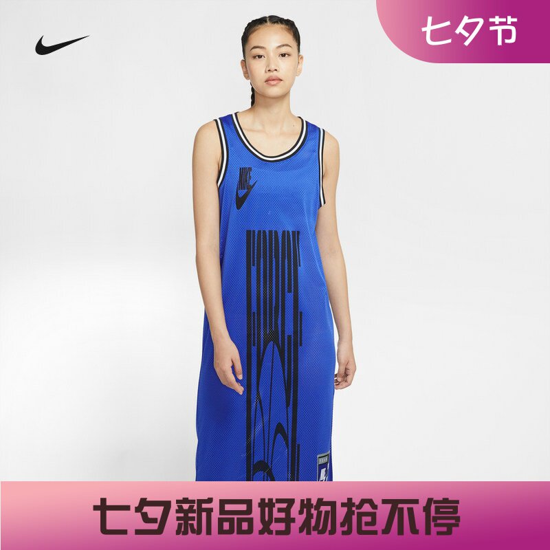 耐克运动休闲网眼无袖连衣长裙