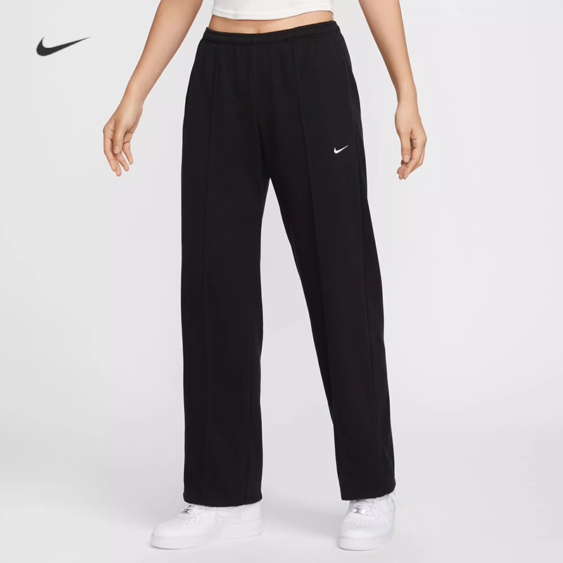 耐克女子法式毛圈直筒针织长裤