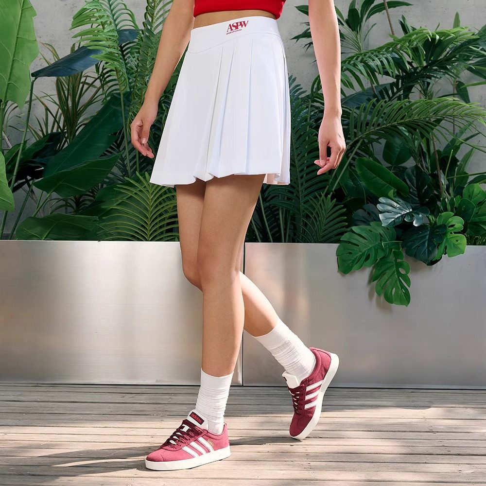 阿迪達斯女子學院風性感百褶褲裙