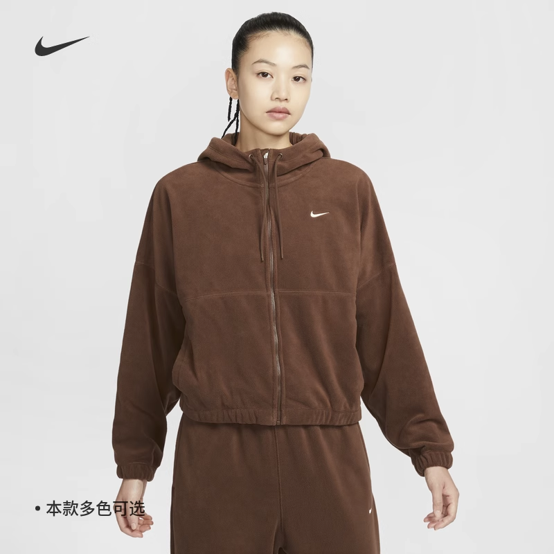 耐克女子摇粒绒保暖连帽夹克外套