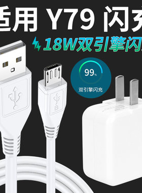 适用vivoY79双引擎18w闪充头Y97充电器闪充2A快充数据线套装