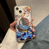 90GT 卡通猫和老鼠磁吸支架适用X9D荣耀500 50SE手机壳X70i女X40情侣200PRO小众X60畅玩50m 400 300 magic8