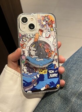 卡通猫和老鼠磁吸支架适用小米17/14/15手机壳k90红米K70个性60/K80至尊Note15情侣13/11防摔Turbo4/civi5PRO