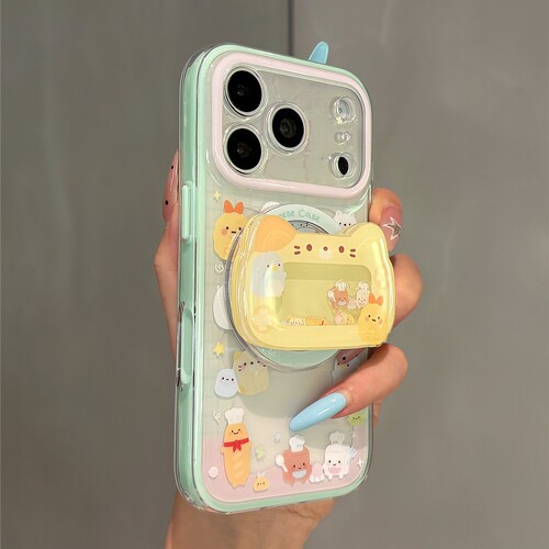 二合一古早可爱炸虾猫咪磁吸支架适用OPPO A6/Reno16/15/14/13手机壳Find X9Ultra/X8s+女10PRO可爱12简约A3X