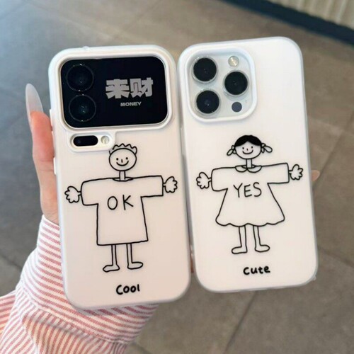 情侣抱抱男孩女孩二合一Find X9适用OPPO Reno15/14手机壳13PRO/12/11F双层X8S+X7Ultra/6PRO/K12/A3放照片5X