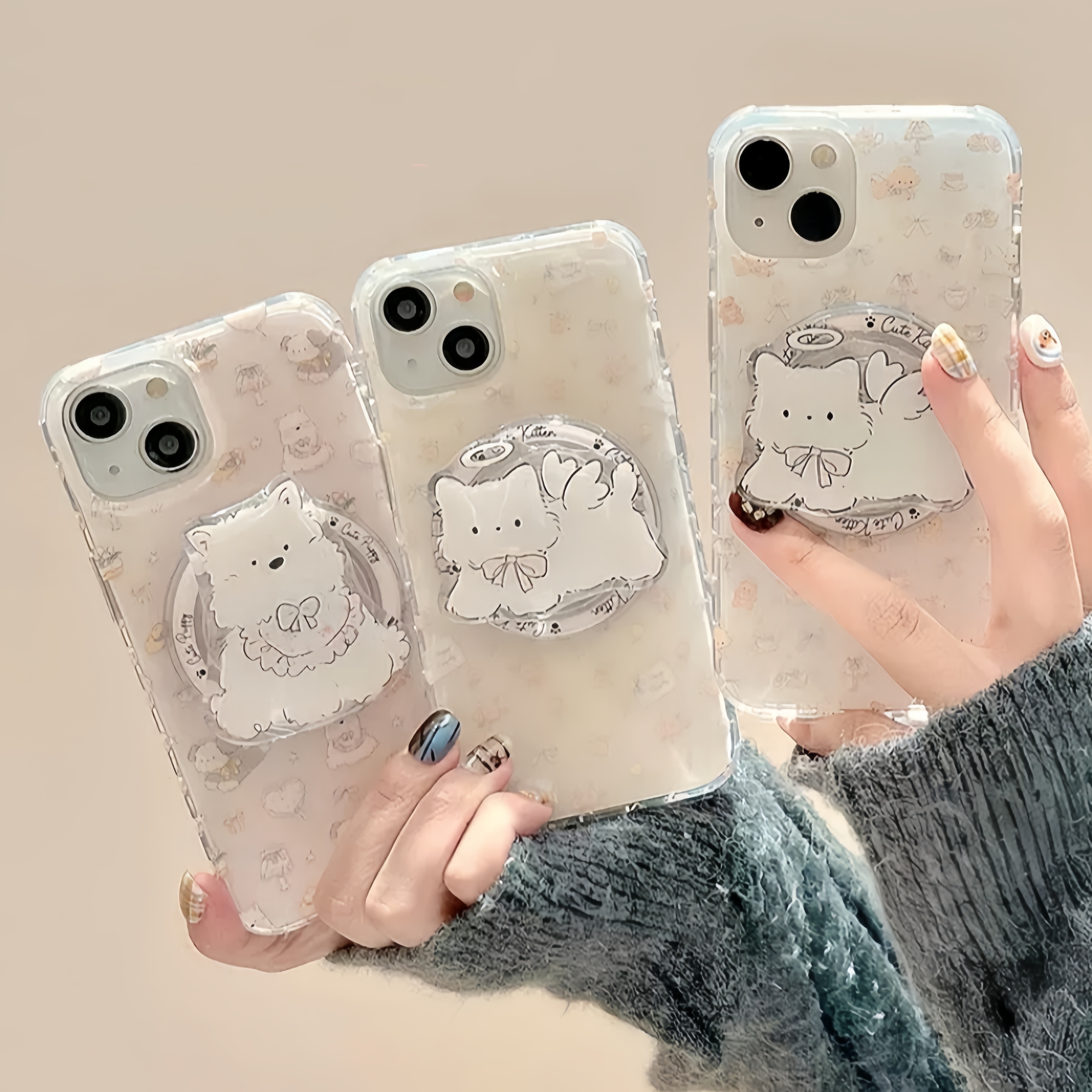 小清新猫咪狗狗磁吸支架Pura80/70适用华为Mate70手机壳60/50pro卡通NOVA14/13/12防摔P40女款10se保护套P50e