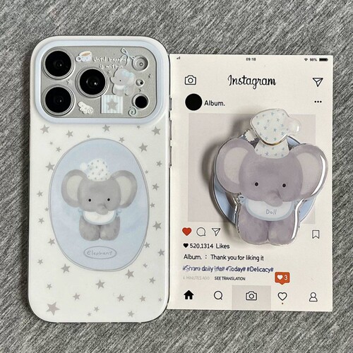 韩风星星睡帽大象磁吸支架适用苹果17promax手机壳17/16E/13/12mini女iPhone14新款15Pro防摔XSMAX/8plus/SE3
