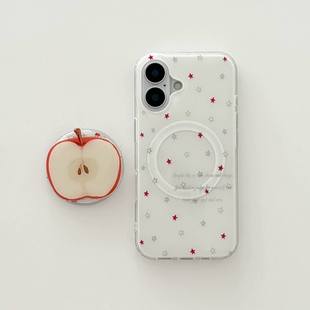 ins彩色星星苹果磁吸支架适用OPPO A6i/5/Reno15C/14/13 Pro手机壳findX9女X7ultra新款A3X防摔套X8S+A58/A96