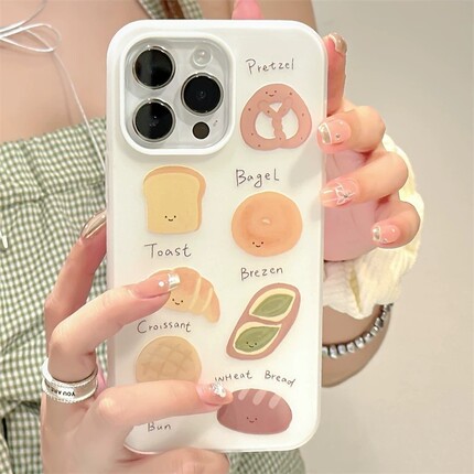 小众ins可爱面包插画适用OPPO A6i/5/Reno15/14/13手机壳findX9Pro超火网红X7ultra新款A3X保护套X8S+A58/A96