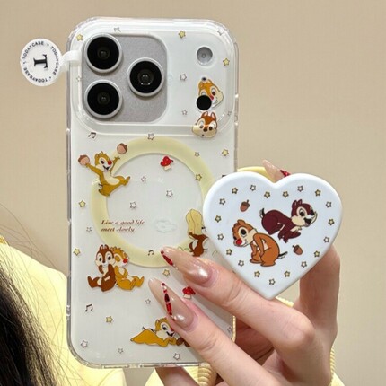 可爱松鼠奇奇蒂蒂磁吸支架适用OPPO A6i/5/Reno15C/14/13手机壳findX9Pro卡通X7ultra新款A3X防摔X8S+A58/A96