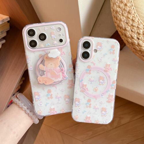 ins韩系可爱烘焙小熊磁吸支架适用vivo X300pro/S50手机壳S30/S20/Y500i/X200 Promini新款Y78+Y50防摔X100S