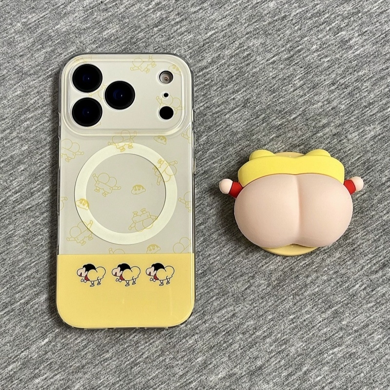 趣味搞怪蜡笔小新磁吸支架适用OPPO A6/5X/Reno15/14/13pro手机壳findx9新款X7ultra/X6女A3i防摔X8S+A58/A96