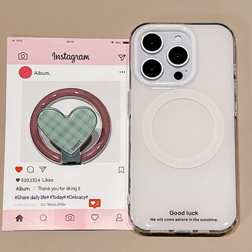 日韩ins幸运爱心折叠磁吸支架适用X9C荣耀400/magic7/8/300手机壳90GT/50SE简约X70女40新款X60PRO畅玩50plus