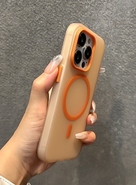 橙色果冻色新款Reno12适用OPPO FINDX8PRO磁吸手机壳一加13纯色高级感A3X全包A3活力版K12X软胶12F男女新款