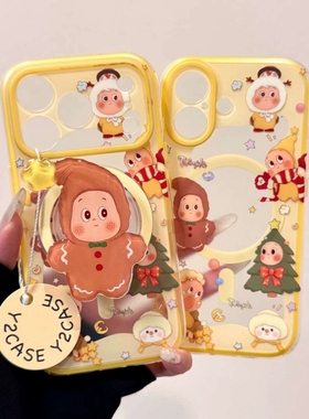 可爱圣诞装星星男孩磁吸支架适用OPPO A6/5/Reno15/14/13pro手机壳findx9新款X7ultra/X6女A3i防摔X8S+A58/96