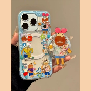 20PRO趣味Y500可爱X200Promini新款 比奇堡居民小丑鱼磁吸支架适用vivo X300S S50手机壳S30 Y36防摔X100S Y78