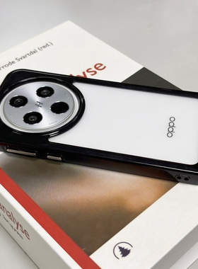 亮黑色奶油边框Find X6/X8适用OPPO Reno13/11/A3手机壳10/8Pro+透明亚克力K12/5太空壳8T/A1s高级A96/2/A58x