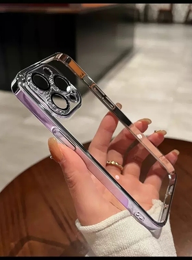 紫色高级感电镀框适用OnePlus一加9R手机壳1+ACE2不变黄8T银色10PRO/11个超薄2V透明新款全包ACE3防摔12套