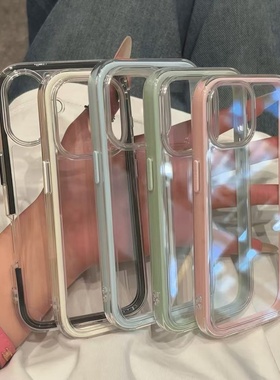 马卡龙多巴胺透明二合一Find X8s+适用OPPO Reno14/13手机壳9PRO/X7/6撞色边框A2防摔K10X大孔12双层A3软A58