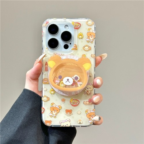 日式饭团轻松熊磁吸支架适用A5/OPPO Reno15/14/13/12F手机壳Find X9/X8ultra/7/6新款A6pro女A3X防摔A2m/A58