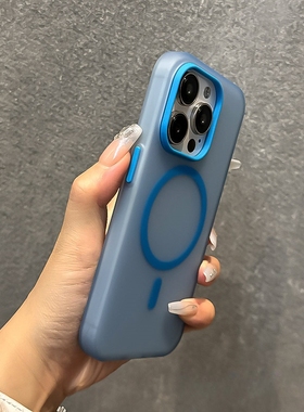 磁吸充电半透明浅蓝色适用Turbo3小米15/14T手机壳13纯色高级感Ultra红米NOTE13软胶PRO男女14C新款K70至尊版