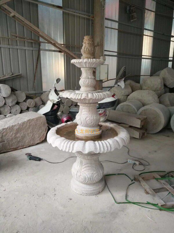 花岗岩叠水石钵花园别墅喷水景观园林古建喷水池石雕水景工程配套